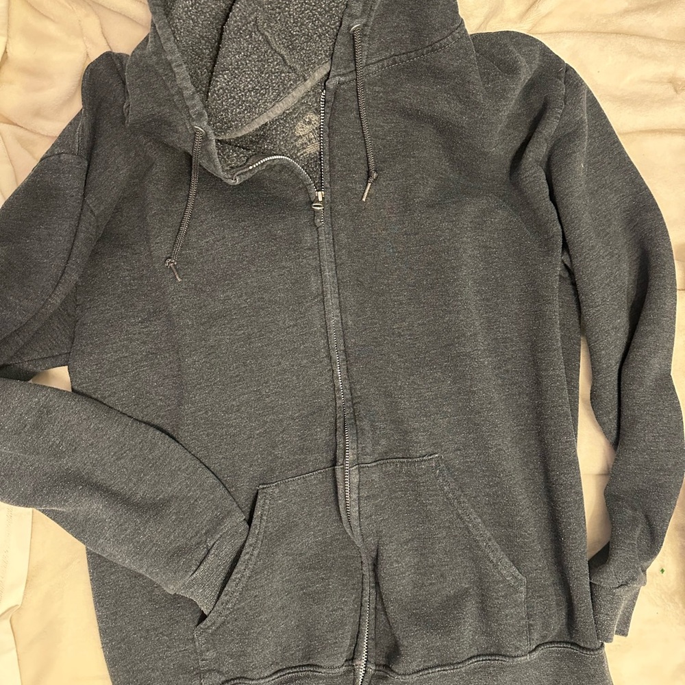 Fruit of the Loom Men's Charcoal Zip-Up Sweater